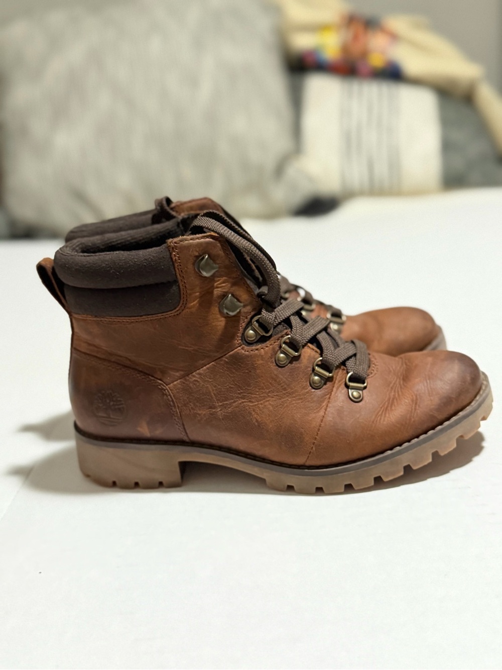 Women’s Timberland Brown Leather Lace-Up Boots Size 6.5